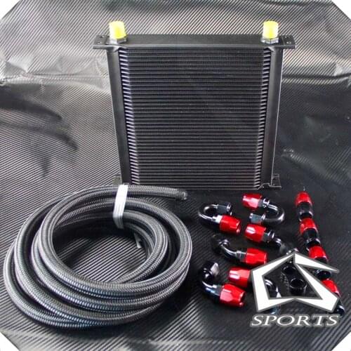 40 Row AN10 Engine Oil Cooler + 5M AN10 Oil Line w/ Hose Fittings Kit Turbo Cooling Fuel System fit for universal