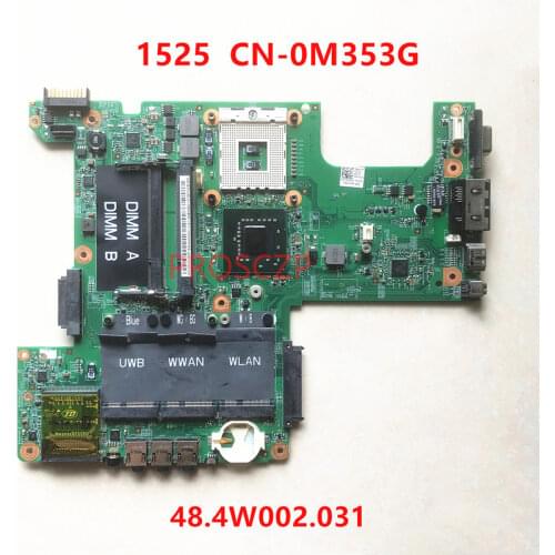 High quality For DELL 1525 CN-0M353G 0M353G M353G Laptop motherboard 07211-3 48.4W002.031 with GM965 100% full Tested