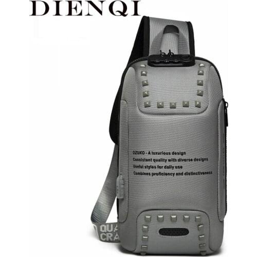 Waterproof USB Mens Chest Bag Anti Theft Protection Shoulder Sling Cross Body Bag Male Travel Crossbody Bags Chest Pack For Men