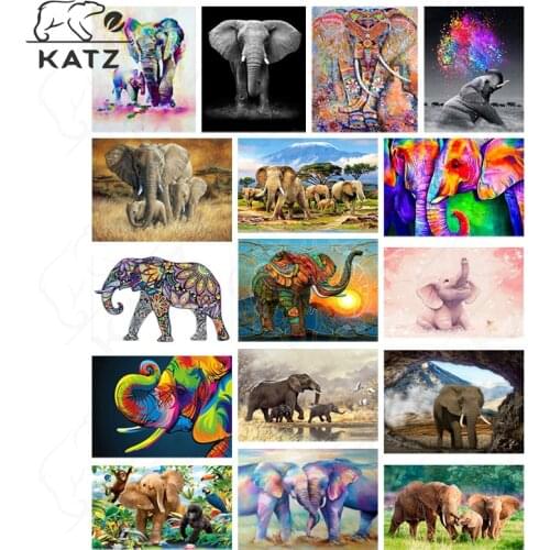 Color Graffiti Elephant Diamond Painting Cross Stitch Abstract Animal Painting Diamond Mosaic Embroidery Gift Home Decoration