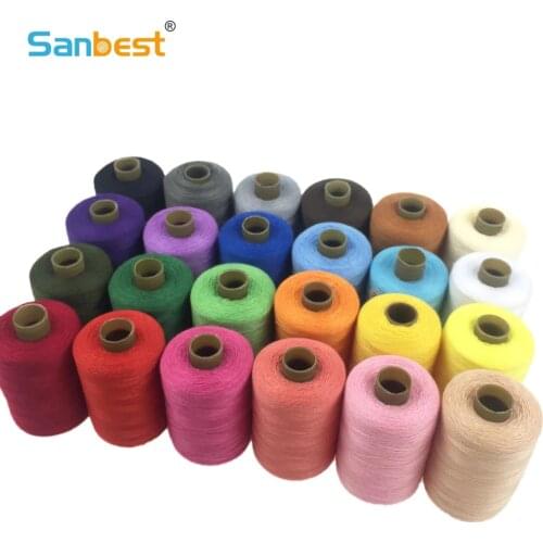 Sanbest Multicolor Polyester Sewing Thread 1000 Yards 24Pcs Set Strong Durable Hand Machines Craft Patch Thread Supplies TH00003