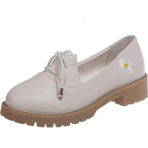 New womens spring and autumn large size single shoes fashion square root light and comfortable all-match casual shoes women