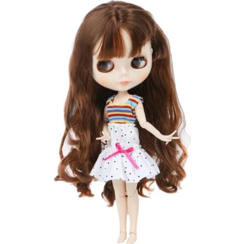 One Set White Dress Daily Casual Wear Party Skirt Cute Accessories Clothes for Barbie Doll for Blythe Doll Dollhouse Baby Toy