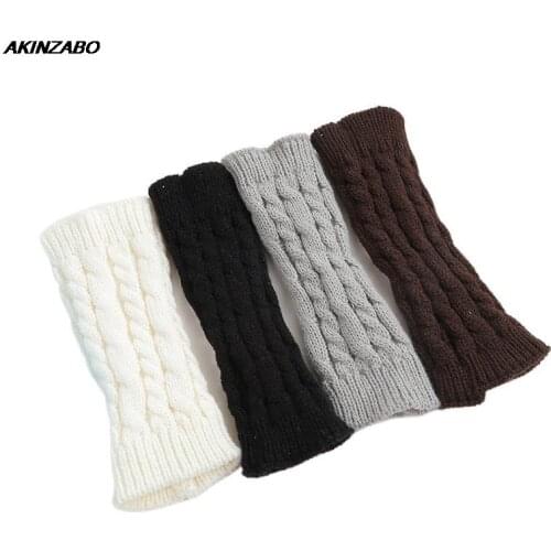 Stylish Hand Warmer Winter Gloves Women Arm Crochet Knitting Hollow Heart Womens Mittens Warm Fingerless Gloves