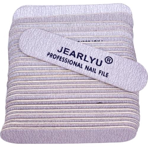 10 Pcs Jearlyu Nail File 180/240 Grit Gel Nails Sandpaper Mini Wooden Strong Thick Double-sided Buffer Nail Files Manicure Tools