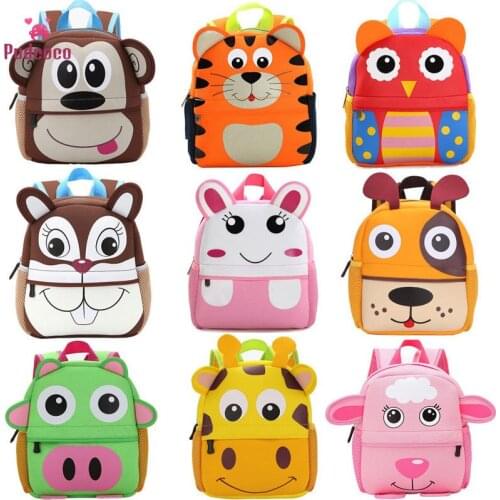 Pudcoco Animal Plush Backpack Cartoon Toddler Kid Children Boy Girl 3D Kindergarten School Bag Kindergarten