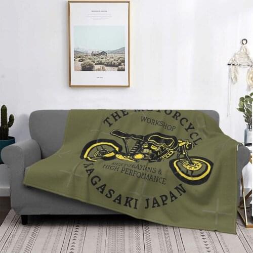 Motorcycle Workshop Throw Blanket Carpet Single Bedspread Covers Bed Winter Furry Blanket Hoodie ChildrenS Bedding