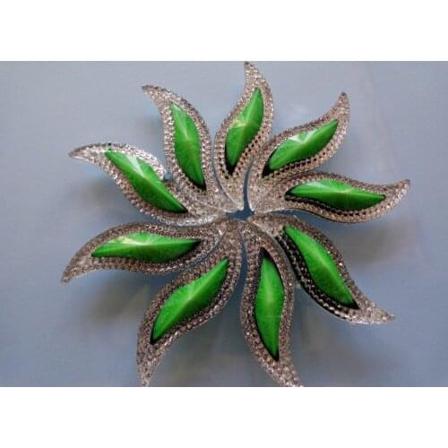 Sew on rhinestones Green AB colour S shape flatback 14*47mm resin crystal big stones for dress 20pcs/lot