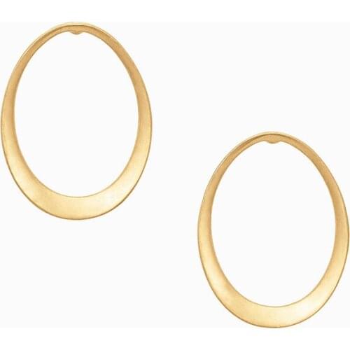 ZWPON Simple Large Oval Circle Stud Earrings for Women Famous Brand Designer Bohemian Earrings Jewelry Wholesale