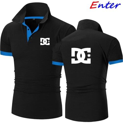 Polo Shirt Mens Summer Stretch Car DC LOGO Mens Short-Sleeved Polo Suit High-End Mens T-Shirt High-Quality Polo Shirt
