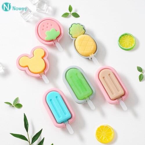 DIY Silicone Ice Cream Mold With Lid Popsicle Mold Homemade Pineapple Shape Chocolate Ice Cream Mold Silicone Ice Cube Tray