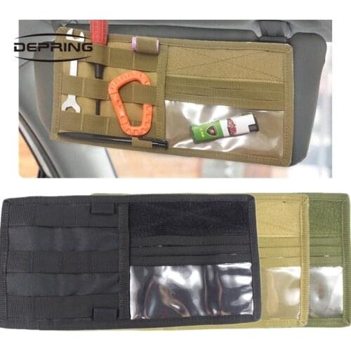 Tactical MOLLE Pouch Vehicle Visor Panel Car Sun Visor Holder Organizer CD ID Card Pen Holder Pouch Outdoor Hunting Accessories
