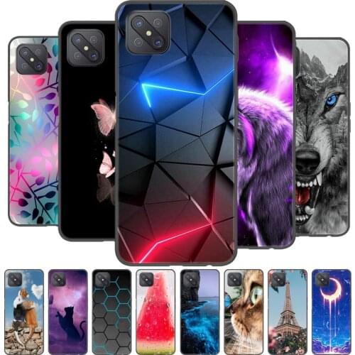 For OPPO Reno 4Z 5G Case Reno4Z Silicone TPU Bumper Soft Phone Cover For OPPO Reno 4 Z 5G Cases Cartoon fundas Reno4 Z 5G Coques