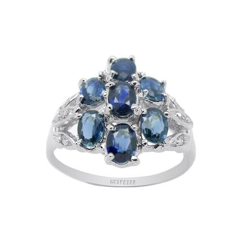 CoLife Jewelry 925 Silver Sapphire Ring for Party 3mm*4mm Natural Sapphire Ring Sterlings Silver Sapphire Jewelry Gift for Woman