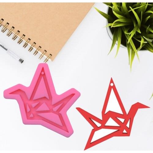 1 Pc Epoxy Resin Mold Paper Crane Silicone Mould DIY Crafts Polymer Jewelry Necklace Earring Keychain Making Tool