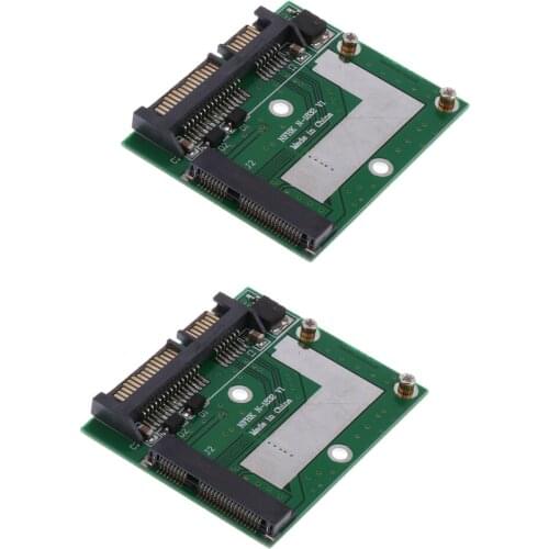 2Pcs Mini mSATA SSD to SATA Adapter Converter Card Module Board for Laptop