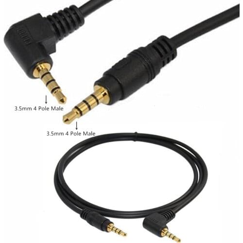 3.5mm TRRS 4 pole 3 ring to Right angle Mini plug Aux Audio Cable for cellphone, PDA, MP3 player, phone Tablet, smartphone etc