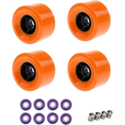 STRIKATE 4PCS 83mm Longboard Wheels with Bearing and Spacer Combo 82A PU Wheels