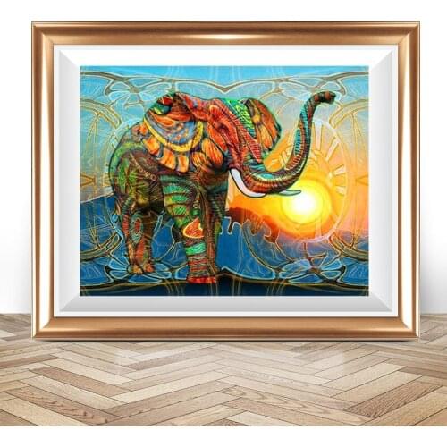 5D DIY Diamond Painting Elephant Full Drill Animals Diamond Embroidery Cross Stitch Kit Mosaic Rhinestone Home Decor Crafts Gift