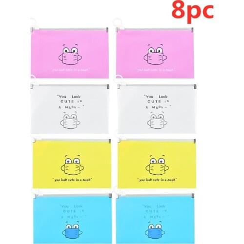 8pc Face Mask storage Case Portable Face Masks Organizer Foldable Cleaning Bags Protection Mask storage Box Halloween Cosplay
