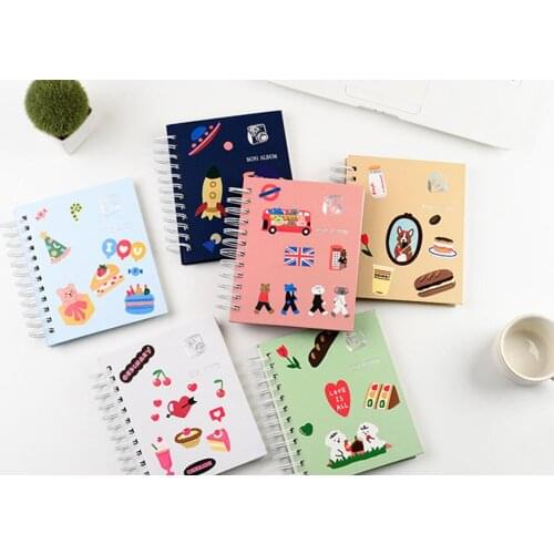 Glitter Cartoon 25 Pcs / 50 Pages White Paper Kids Scrapbook Book DIY Sticky Travel Memory Scrapbook Photo Album with Stickers