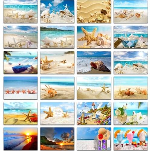 5D DIY Diamond painting Cross stitch seaside landscape Full Square Diamond embroidery beach Full Round Diamond mosaic starfish