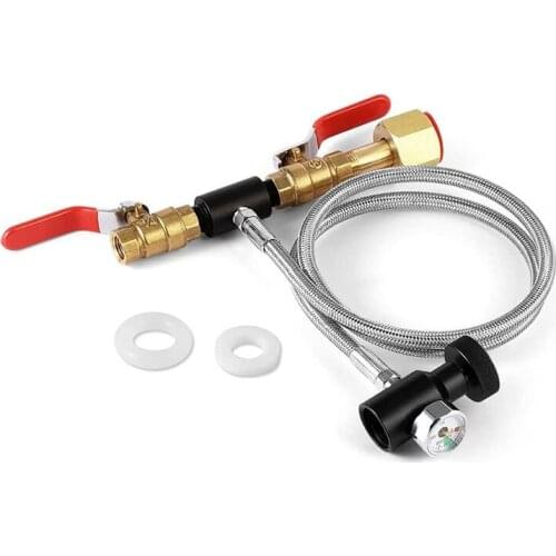 CGA320 G1/2 CO2 Cylinder Refill Adapter with 36 Inch Hose and Gauge, Refill Adapter Kit CO2 Cartridges External Hose