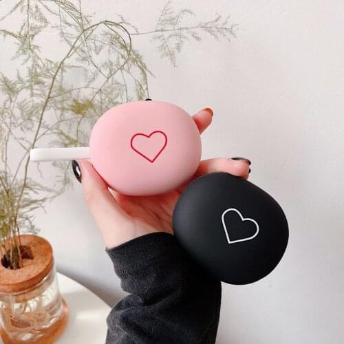 For Baseus W05 Earphone Case Fashion Love Heart Matte Earphones Cover For Baseus W05 Hard PC Headset Shell with Anti-lost Hook