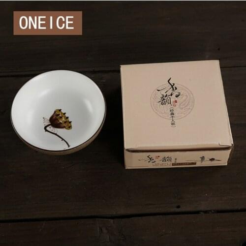 Chinese Style Delicate Handmade 45ml Small Tea Cup Jingdezhen Rough pottery Tea bowl Hand Painted Orchid