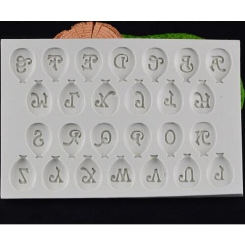 English Alphabet Mold Candle Candy Biscuit Glue Mould Stereo Balloon English Letter Sugar Candle DIY Mould