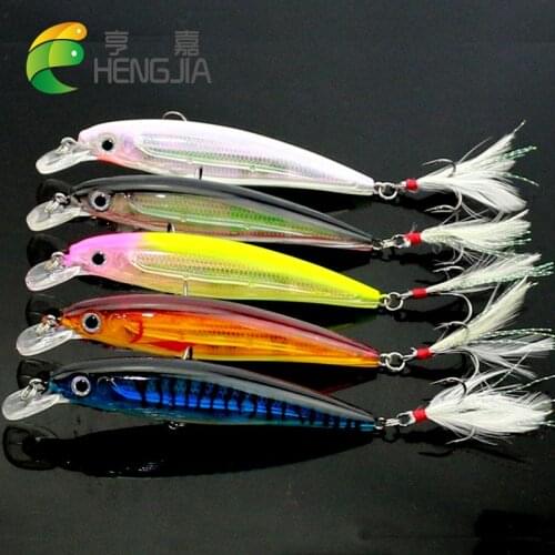 HENGJIA 1pc hard plastic minnow fishing lures Artificial Fishing baits 3D Eyes Swimbaits Simulation wobblers Pesca Crankbaits