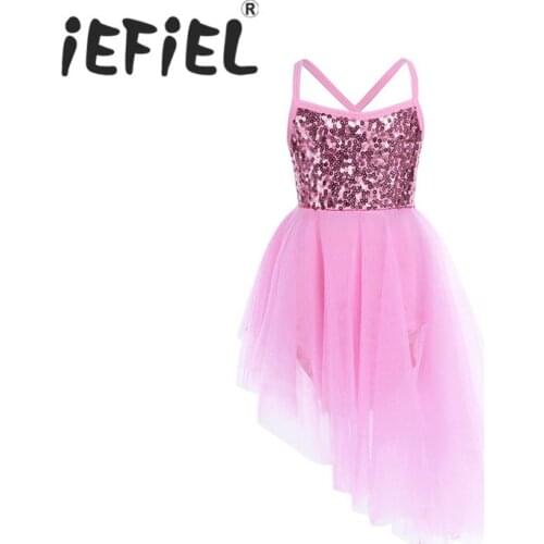 IEFiEL Sequins Gift Party Fancy Costume Cosplay Girls Ballet Tutu Dress Ballet Dance Leotard Performance Stage Dancing Dress