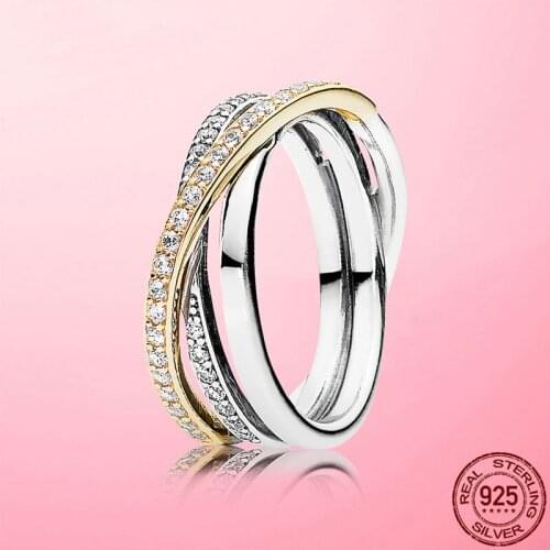 925 Sterling Silver Rings Clear CZ Cross Rings for Women Birthday Party Banquet Gift S925 Female Silver Rings Fine Jewelry