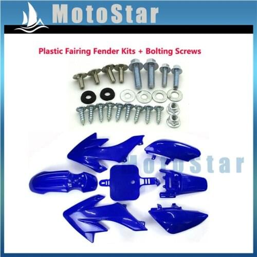 Blue Plastic Fairing Fender Kits + Screws For Honda XR50 CRF50 Pit Dirt Bike 50cc 70cc 90cc 110cc 125cc 140cc 150cc 160cc
