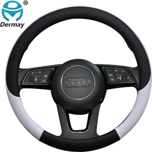100% DERMAY Brand Leather Sport Car Steering Wheel Cover for Audi A5 8T3 F53 F5A 8F7 F57 8TA Sportback Auto Accessories