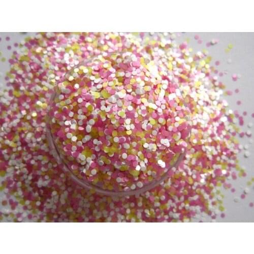 G440 1mm Matte Pink White Yellow Round Nail Art Glitter Sequins Mix For Nail Tips Decoration Tool