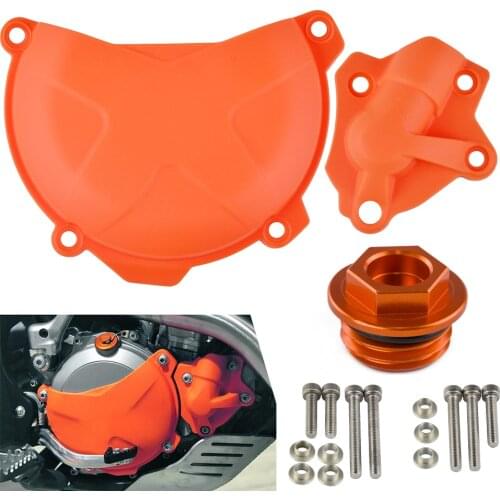 Clutch Cover Water Pump Cover Protector Guard Oil Filler Plug For KTM 250 350 SX-F EXC-F XC-F XCF-W Six Days Freeride 350 13-16