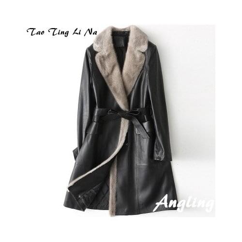 Top brand Genuine New Fashion Sheep Leather Coat H61 high quality