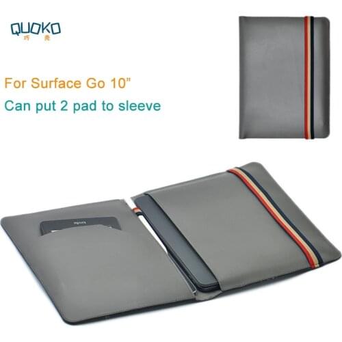 Can put 2 pad sleeve pouch cover,microfiber leather tablet sleeve case for Surface Go 10"