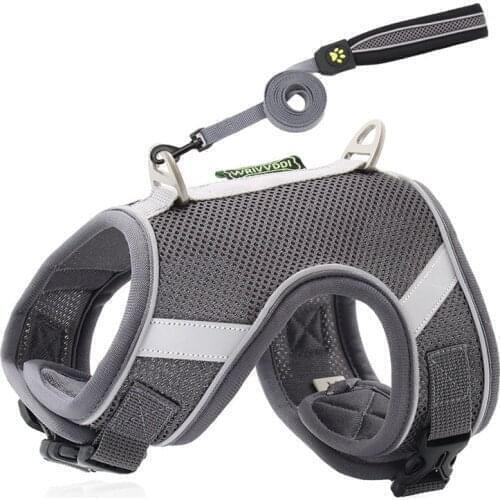 Pet Harness Chest strap Set Reflective Polyester Breathable Fabric Pet Outdoor Leash Small And Medium Pets XS-L