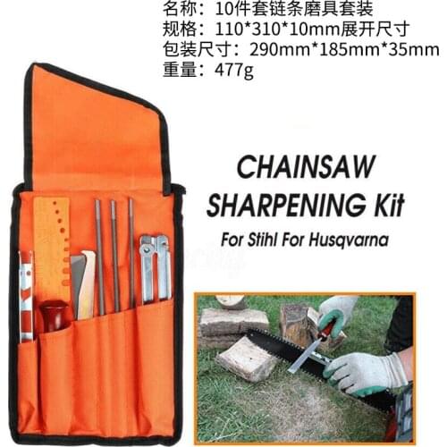10 Pcs Chainsaw Sharpening File STIHL Filing Kit Chain Sharpen Saw Files Tool New