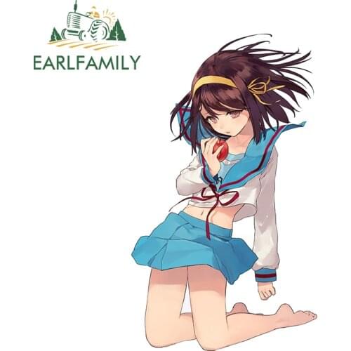 EARLFAMILY 13cm x 7.7cm for Suzumiya Haruhi Decal Motorcycle Funny Car Stickers Sunscreen Waterproof Laptop Car Door Protector