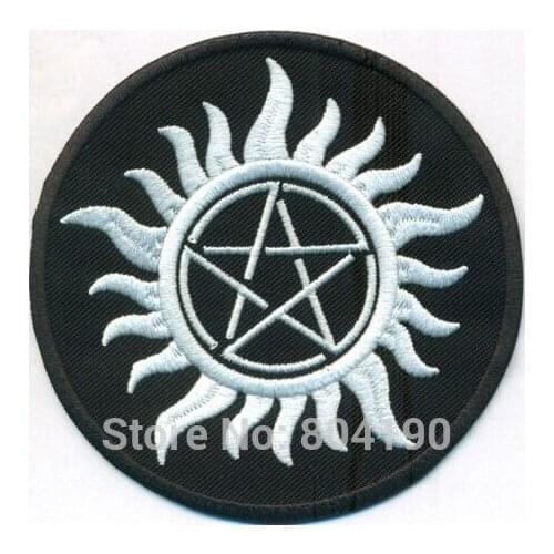 Anti Possession Symbol Anti Demon Supernatural Witchcraft Biker Vest Embroidered IRON ON SEW ON Patch badge