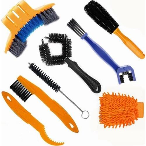 10 Pcs Bicycle Chain Cleaner Cycling Motorcycle Chain Washer Bike Cleaning Machine Brush Kit Scrubber Brushes Maintenance Tools