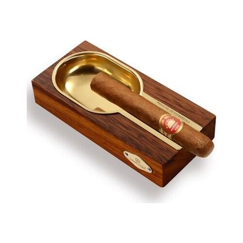 Stainless steel ceramic ashtray portable large solid wood living room smoke extinguisher ashtray crafts home decoration