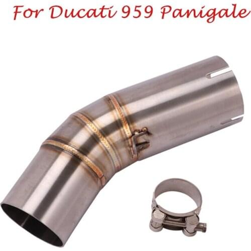 For Ducati 959 Panigale Motorcycle Mid Connect Link Pipe Stainless Steel Slip on 60MM Escape Tips