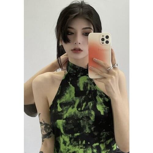Sexy Print Camis WomenTank Vest Slim Fit Club Holiday Casual Sleeveless Skinny Crop Tops Tee Tops Streetwear Clubwear