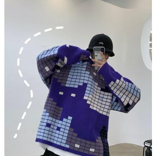 2020 Winter Korean Streetwear Fashion Pullovers Casual Woman Sweater Autumn Graphic Printed Casual Male Clothing