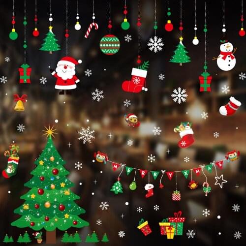 Christmas Glass Stickers Mall Store Door Stickers Christmas Decoration Stickers Home Decoration for Christmas