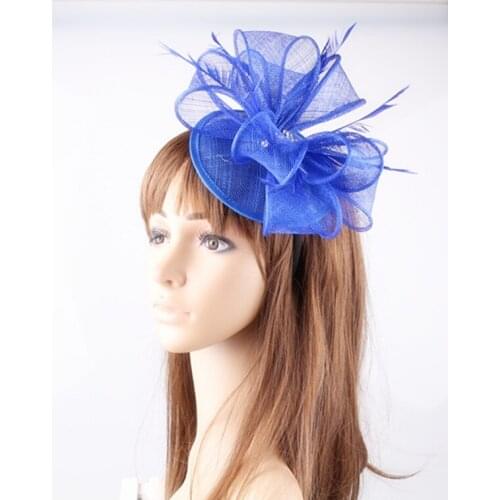 Sinamay Hats Sinamay Loops Fascinator Hair Accessories Brooch Adorned Cocktail Hats Women Party Headwear 17 Colors Free shipping